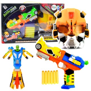 Pistolet na Strzałki Piankowe Robot 2w1 Maska 6 Strzałek
