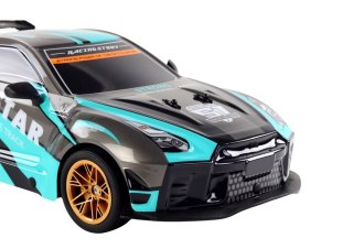 Duże Auto Sportowe Zdalnie Sterowane 1:10 Turkusowo- Czarne