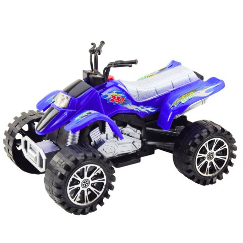 Quad Terenowy Z Napędem Bieżnikowane Koła Niebieski