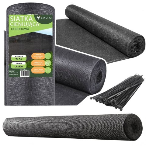 Siatka Cieniująca Na Ogrodzenie Płot Maskująca Szara 1.5M 50M 70g/m²