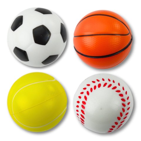 Zestaw Piłki Piłeczki Sportowe Piankowe Do Odbijania Rzucania 6cm 4 szt.