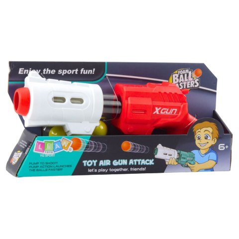 Pistolet Broń Na Miękkie Kulki Piankowe XGUN Czerwony 6 szt.