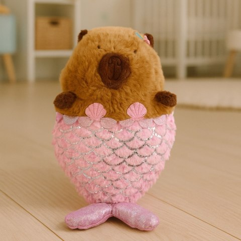 Pluszowa Maskotka Przytulanka Kapibara Syrenka Różowa 28cm