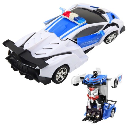 Auto Robot 2W1 Policja Radiowóz Policyjny Zdalnie Sterowany RC 1:18