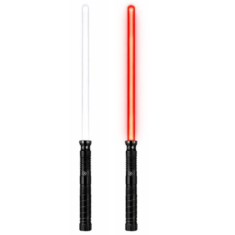 Miecz Laserowy Świetlny LED Z Dźwiękami Metalowa Rękojeść 75 cm