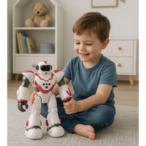 Robot Interaktywny Zdalnie Sterowany RC 16 Funkcji Światła Dźwięki Różowy