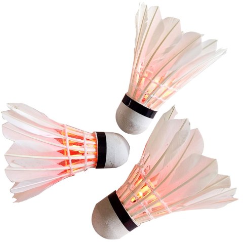LOTKA BADMINTON Z PIÓR 3 SZT LED ENERO