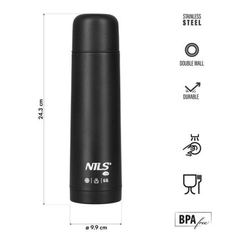 NC3803 TERMOS TURYSTYCZNY 500 ML CZARNY NILS CAMP