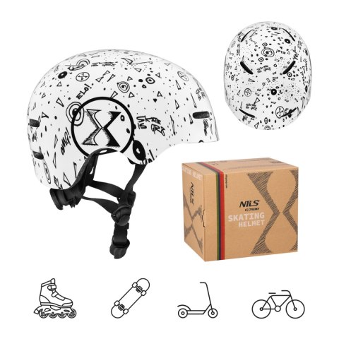 MT311 KASK BIAŁY L(58-61CM) NILS EXTREME