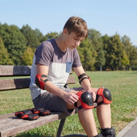 H210 ZESTAW OCHRANIACZY CZERWONY ROZM. S NILS EXTREME