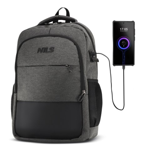 NC4503 PLECAK MIEJSKI Z USB SZARY NILS