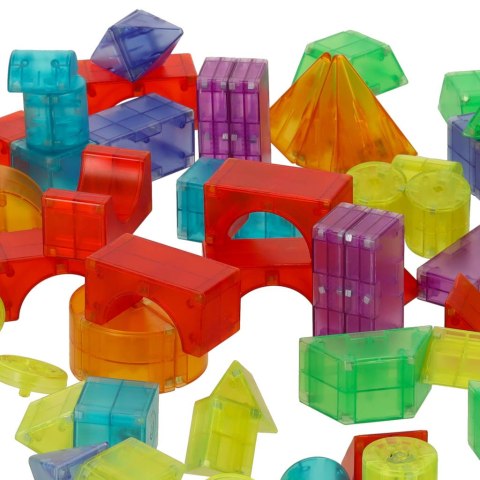 Klocki magnetyczne konstrukcyjne świecące elementy figury 3D 134 el.