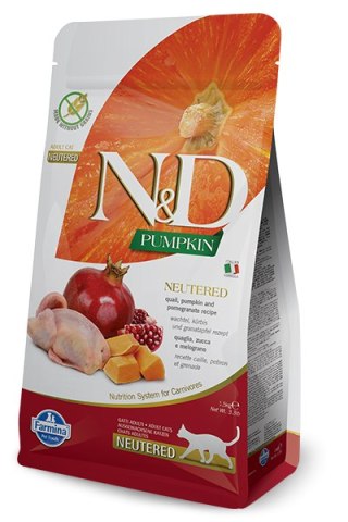 Farmina N&D Pumpkin Feline Neutered Recipe Quail Pumpkin&Pomegranate 1,5kg
