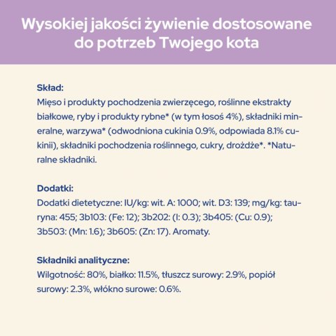 Purina Cat Chow Sensitive Karma Z Łososiem I Cukinią W Sosie 85g